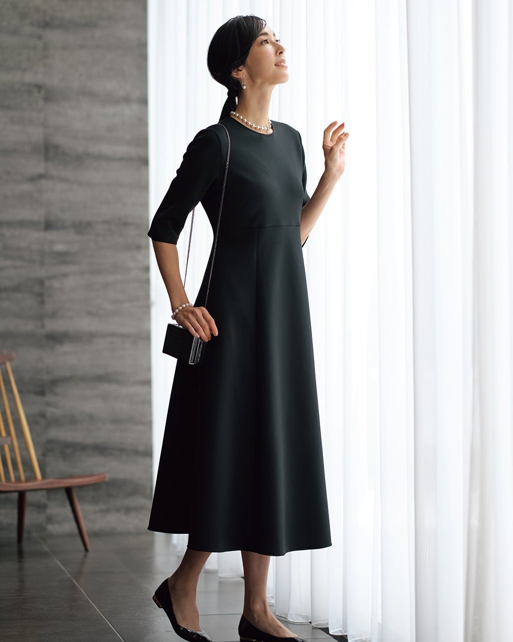 【ドゥクラッセ/DoCLASSE】のトリアセスキューバ・フレアワンピース インテリア・キッズ・メンズ・レディースファッション・服の通販 founy(ファニー) 　ファッション　Fashion　レディースファッション　Fashion for Women　ワンピース　Dresses　新作・新入荷　New Arrivals / New In　ストレッチ　Stretch, Stretchy Fabric　セットアップ　Set-Up, Coordinated Outfit　ブラック|ID: prp329100004665370 ipo3291000000033747083