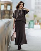 【ドゥクラッセ/DoCLASSE】のブークレニット・Aラインスカート チャコール|ID: prp329100004665372 ipo3291000000034911554