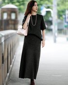 【ドゥクラッセ/DoCLASSE】のブークレニット・Aラインスカート ブラック|ID: prp329100004665372 ipo3291000000034911555