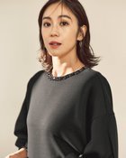 【ドゥクラッセ/DoCLASSE】のライトダンボールニット・ビジューワンピース ブラック|ID:prp329100004665374