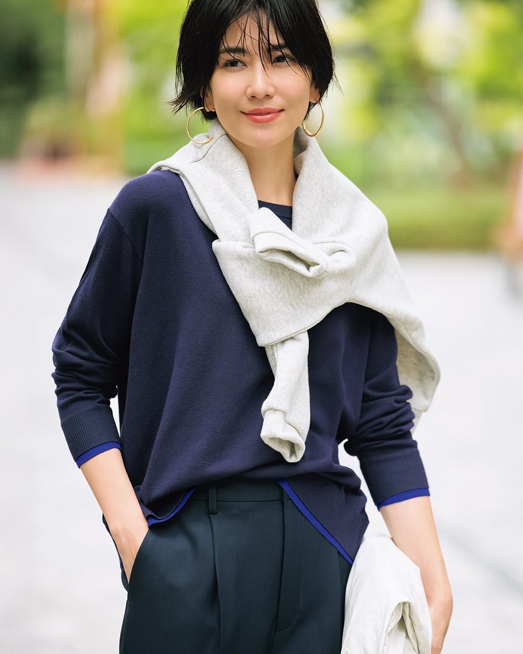 【ドゥクラッセ/DoCLASSE】のシルクフィール・ボートネックニット インテリア・キッズ・メンズ・レディースファッション・服の通販 founy(ファニー) 　ファッション　Fashion　レディースファッション　Fashion for Women　トップス・カットソー　Cut & Sew Tops　ニット　Knit Tops & Sweaters　なめらか　Smooth, Silky Texture　カットソー　Cut and Sewn Top　セーター　Sweater, Knitwear　パターン　Pattern, Design Print　人気　Popular, Best Seller　ネイビーパターン|ID: prp329100004665376 ipo3291000000033747101
