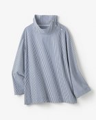 【ドゥクラッセ/DoCLASSE】のサイドボタン・スタンドカラーブラウス ネイビーパターン|ID:prp329100004665381