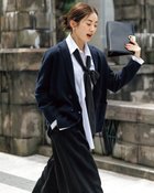 【ドゥクラッセ/DoCLASSE】のダブルリブ・ニットテーラードジャケット ミッドナイトブルー|ID:prp329100004665388