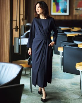 【ドゥクラッセ/DoCLASSE】のグラシエツイル・ウエストドレープワンピ―ス 人気、トレンドファッション・服の通販 founy(ファニー) ファッション Fashion レディースファッション Fashion for Women ワンピース Dresses オケージョン Occasion Wear シンプル Simple, Minimal スマート Smart, Elegant セットアップ Set-Up, Coordinated Outfit ラップ Wrap, Wrap Design ビジネス 仕事 通勤 Business / Work / Commuting 洗える Machine Washable |ID:prp329100004665389