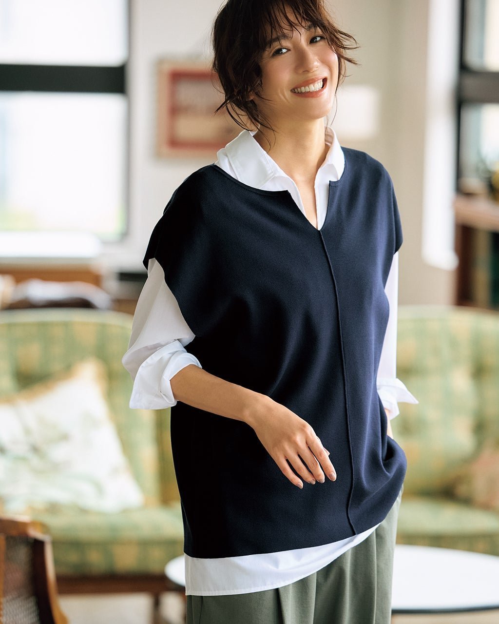 【ドゥクラッセ/DoCLASSE】のハイネック&ベスト・レイヤードセット 人気、トレンドファッション・服の通販 founy(ファニー) 　ファッション　Fashion　レディースファッション　Fashion for Women　アウター　Coat / Outerwear Collection　トップス・カットソー　Cut & Sew Tops　ニット　Knit Tops & Sweaters　ベスト&ジレ / 重ね着スタイル　Vests & Gilets　新作・新入荷　New Arrivals / New In　インナー　Innerwear　コンパクト　Compact, Small Size　コンビ　Combo, Combination Style　サマー　Summer, Summer Style　ジャケット　Jacket, Outerwear　セーター　Sweater, Knitwear　ハイネック　High Neck, Mock Neck　バランス　Balance, Style Balance　フォルム　Silhouette, Form　ベスト　Vest, Waistcoat　エレガント 上品　Elegant　人気　Popular, Best Seller　 other-1|ID: prp329100004665391 ipo3291000000033747167
