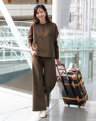 【ドゥクラッセ/DoCLASSE】のライトダンボールニット・セミワイドパンツ ブラウン|ID: prp329100004665394 ipo3291000000033747185