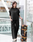 【ドゥクラッセ/DoCLASSE】のライトダンボールニット・セミワイドパンツ ブラック|ID: prp329100004665394 ipo3291000000033747186