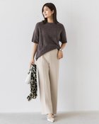 【ドゥクラッセ/DoCLASSE】のライトダンボールニット・セミワイドパンツ ライトグレー|ID: prp329100004665394 ipo3291000000033747189