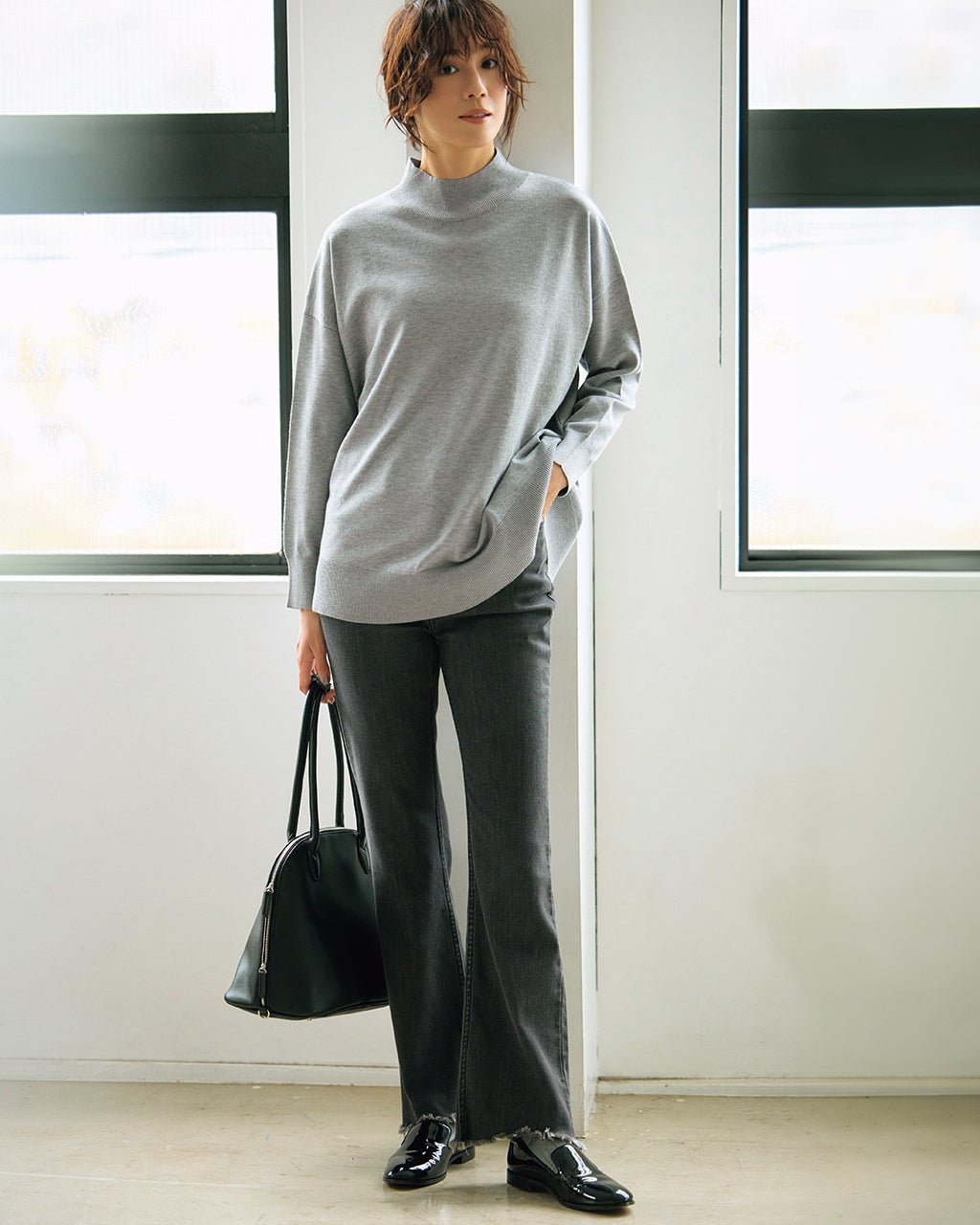 【ドゥクラッセ/DoCLASSE】のハイネック・ドロップショルダーニット 人気、トレンドファッション・服の通販 founy(ファニー) 　ファッション　Fashion　レディースファッション　Fashion for Women　トップス・カットソー　Cut & Sew Tops　ニット　Knit Tops & Sweaters　新作・新入荷　New Arrivals / New In　インナー　Innerwear　シェイプ　Shape, Slim Fit　チュニック　Tunic, Long Top　ハイネック　High Neck, Mock Neck　ラウンド　Round, Round Neck　 other-1|ID: prp329100004665400 ipo3291000000033747220