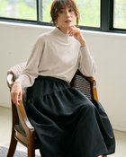 【ドゥクラッセ/DoCLASSE】のハイネック・ドロップショルダーニット グレーベージュ|ID:prp329100004665400