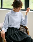 【ドゥクラッセ/DoCLASSE】のハイネック・ドロップショルダーニット ペールブルー|ID:prp329100004665400