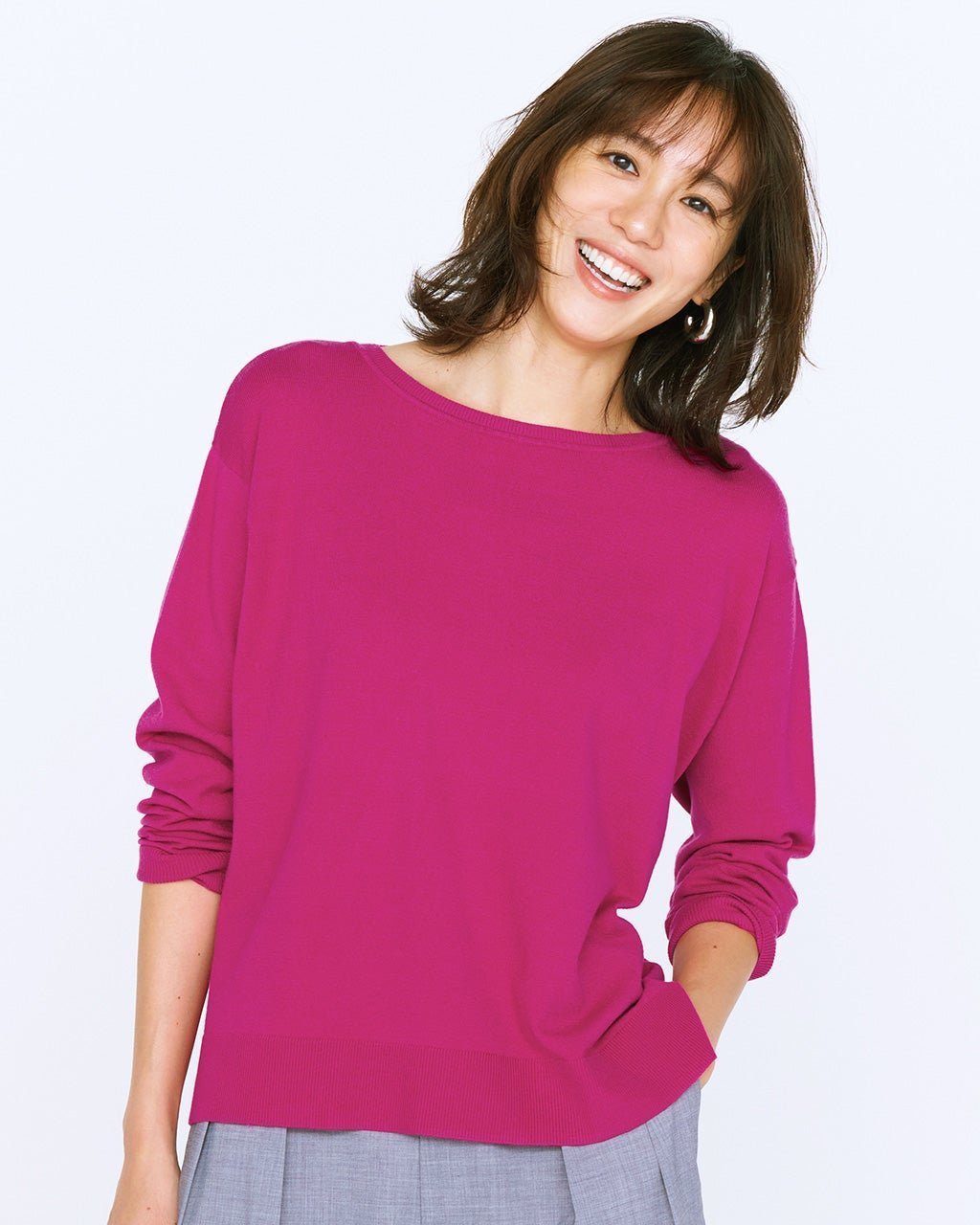 【ドゥクラッセ/DoCLASSE】のハイゲージニット・抜け感ボートネック インテリア・キッズ・メンズ・レディースファッション・服の通販 founy(ファニー) ファッション Fashion レディースファッション Fashion for Women トップス・カットソー Cut & Sew Tops ニット Knit Tops & Sweaters なめらか Smooth, Silky Texture ショルダー Shoulder, Shoulder Strap シンプル Simple, Minimal スマート Smart, Elegant セーター Sweater, Knitwear ドロップ Drop Shoulder, Dropped Style フォルム Silhouette, Form ロング Long, Long-Length 冬 Winter / This Winter 秋 Autumn A/W・秋冬 Autumn/Winter フューシャピンク|ID: prp329100004665404 ipo3291000000034758805