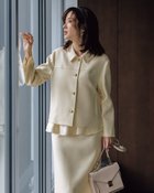 【ドゥクラッセ/DoCLASSE】の二重織ストレッチ・コンパクトジャケット オフホワイト|ID:prp329100004665500