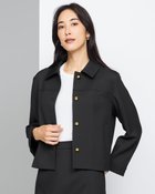 【ドゥクラッセ/DoCLASSE】の二重織ストレッチ・コンパクトジャケット ブラック|ID:prp329100004665500