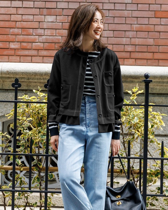 【ドゥクラッセ/DoCLASSE】のテックデニム・裾フリルジャケット インテリア・キッズ・メンズ・レディースファッション・服の通販 founy(ファニー) https://founy.com/ ファッション Fashion レディースファッション Fashion for Women アウター Coat / Outerwear Collection レディースジャケット・軽アウター Jackets ジャケット Jacket, Outerwear デニム Denim, Jeans Material フリル Frill, Ruffle |ID: prp329100004665514 ipo3291000000033747449