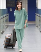 【ドゥクラッセ/DoCLASSE】のライトダンボールニット・テーパードパンツ ダスティーブルー|ID: prp329100004665521 ipo3291000000033747473