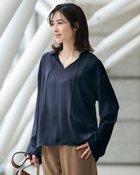 【ドゥクラッセ/DoCLASSE】のヴィンテージサテン・スキッパーシャツ ネイビー|ID:prp329100004665540