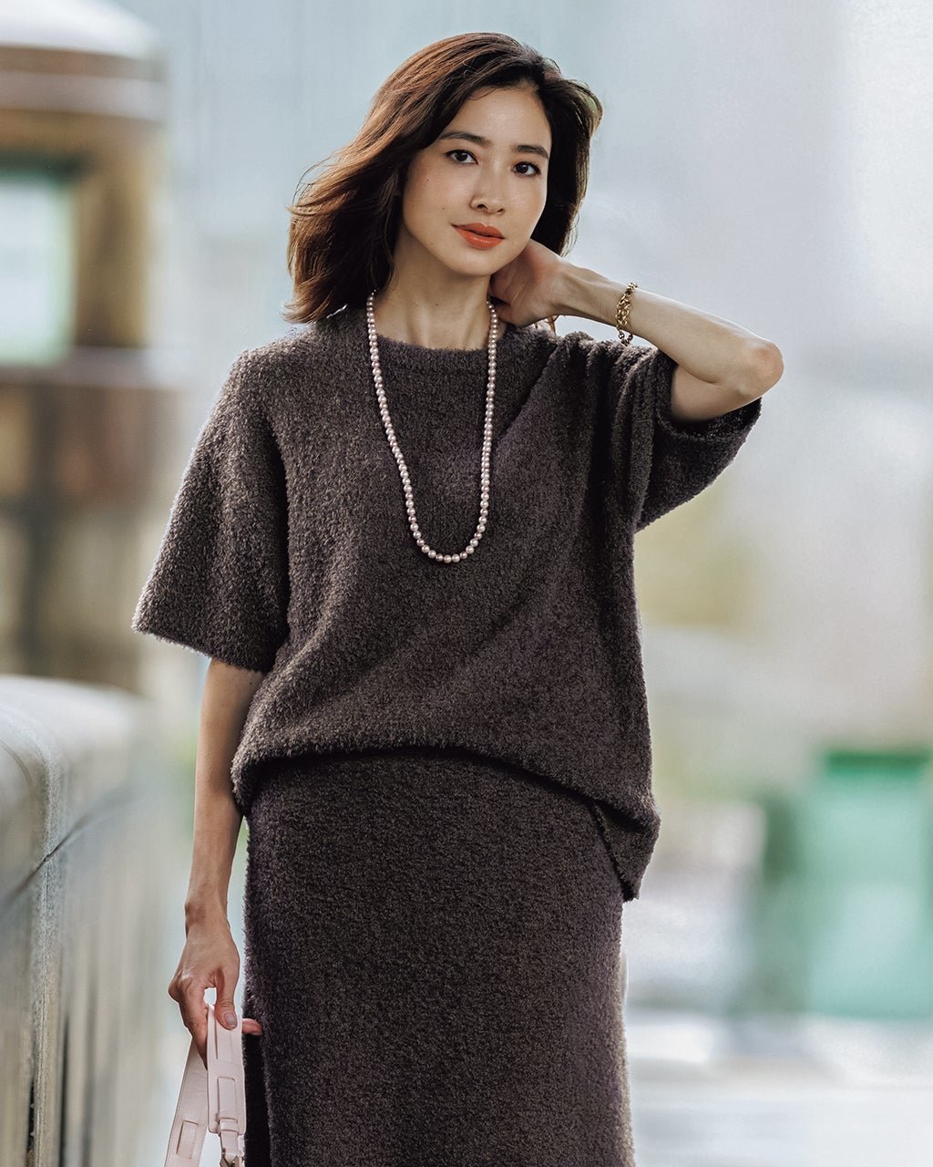 【ドゥクラッセ/DoCLASSE】のブークレニット・ハーフスリーブトップス 人気、トレンドファッション・服の通販 founy(ファニー) 　ファッション　Fashion　レディースファッション　Fashion for Women　ワンピース　Dresses　セットアップ　Matching Sets　レディーストップス・ブラウス　Tops & Blouses / Assorted Women's Tops　新作・新入荷　New Arrivals / New In　セットアップ　Set-Up, Coordinated Outfit　デニム　Denim, Jeans Material　フォルム　Silhouette, Form　モダン　Modern, Contemporary　 other-1|ID: prp329100004665638 ipo3291000000033747659