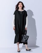 【ドゥクラッセ/DoCLASSE】の二重織ストレッチ・コクーンワンピース ブラック|ID:prp329100004665647