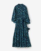 【ドゥクラッセ/DoCLASSE】のジョーゼット・幾何柄ティアードワンピース ブルー・パターン|ID:prp329100004665661