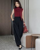 【ドゥクラッセ/DoCLASSE】のストレッチWクロス・カーブパンツ ミッドナイトブルー|ID: prp329100004665668 ipo3291000000033747712