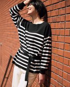 【ドゥクラッセ/DoCLASSE】の総針ニット・前後2WAYプルオーバー オフホワイトxブラック|ID:prp329100004665684