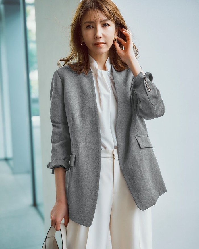 【ドゥクラッセ/DoCLASSE】のグラシエツイル・ノーカラージャケット インテリア・キッズ・メンズ・レディースファッション・服の通販 founy(ファニー) https://founy.com/ ファッション Fashion レディースファッション Fashion for Women アウター Coat / Outerwear Collection レディースジャケット・軽アウター Jackets ノーカラージャケット / シンプル上品コーデ Collarless Jackets 新作・新入荷 New Arrivals / New In オケージョン Occasion Wear ジャケット Jacket, Outerwear セットアップ Set-Up, Coordinated Outfit ビジネス 仕事 通勤 Business / Work / Commuting 洗える Machine Washable |ID: prp329100004665724 ipo3291000000033747811
