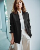 【ドゥクラッセ/DoCLASSE】のグラシエツイル・ノーカラージャケット ブラック|ID:prp329100004665724