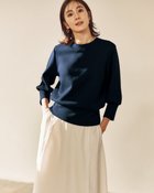 【ドゥクラッセ/DoCLASSE】のライトダンボールニット・パフ袖プルオーバー ミッドナイトブルー|ID:prp329100004665725