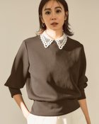 【ドゥクラッセ/DoCLASSE】のライトダンボールニット・パフ袖プルオーバー ブラウン|ID:prp329100004665725