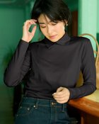 【ドゥクラッセ/DoCLASSE】の超長綿・衿付きハイネックカットソー ブラック|ID: prp329100004665742 ipo3291000000033856416