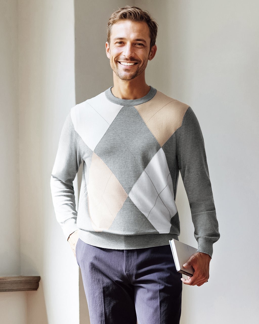 【ドゥクラッセ/DoCLASSE / MEN】の抗ピリングなめらかセーターアーガイル 人気、トレンドファッション・服の通販 founy(ファニー) 　ファッション　Fashion　メンズファッション　Fashion for Men　新作・新入荷　New Arrivals / New In　なめらか　Smooth, Silky Texture　ジャケット　Jacket, Outerwear　セーター　Sweater, Knitwear　フラット　Flat, Flat Shoes　メンズ　Men's, Menswear　 other-1|ID: prp329100004665743 ipo3291000000033747895