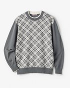 【ドゥクラッセ/DoCLASSE / MEN】のDoサーモテックスシルク混レイヤード柄クルー チャコールチェック|ID: prp329100004665750 ipo3291000000033747921