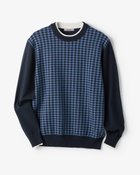 【ドゥクラッセ/DoCLASSE / MEN】のDoサーモテックスシルク混レイヤード柄クルー ネイビー千鳥|ID: prp329100004665750 ipo3291000000033747923