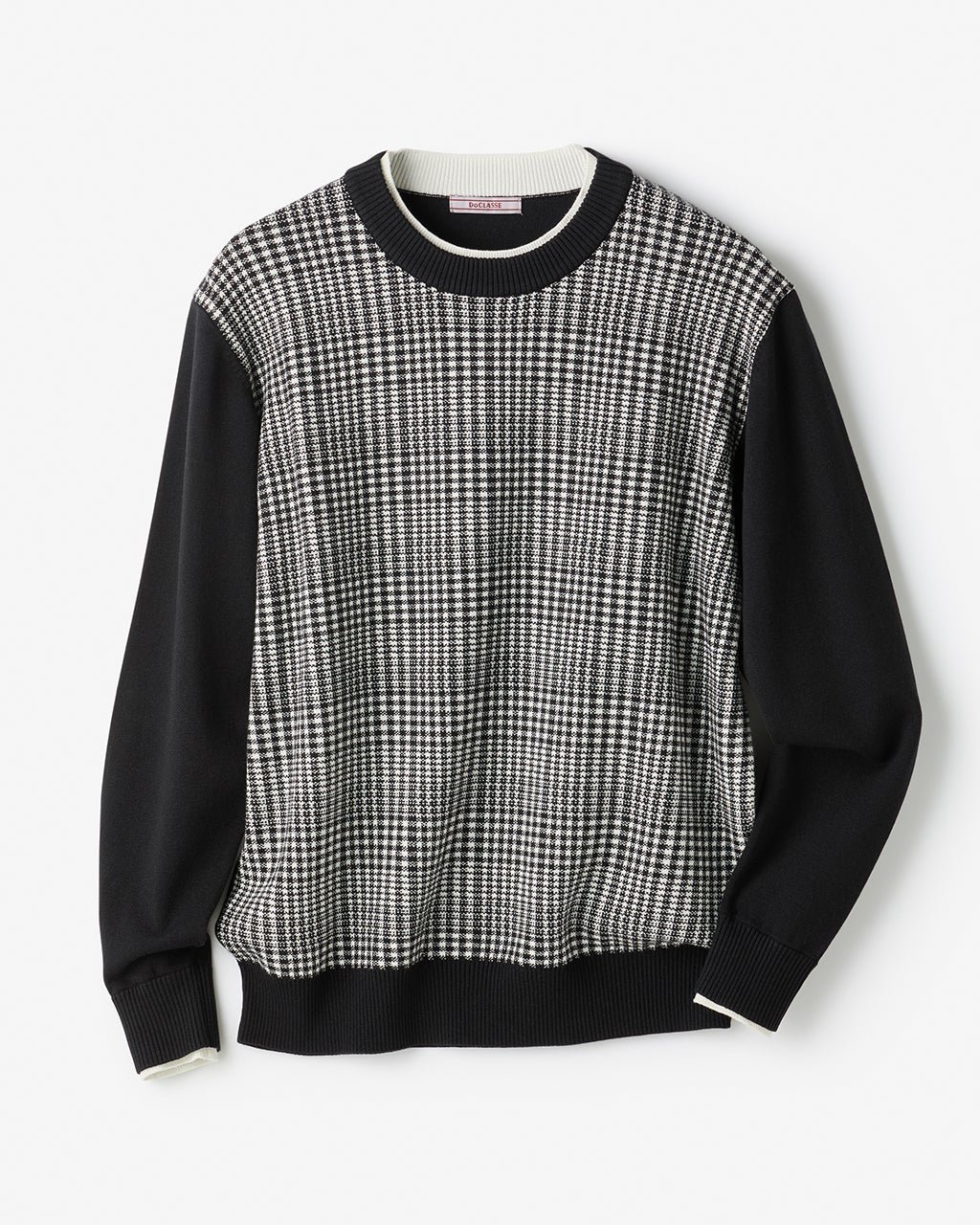 【ドゥクラッセ/DoCLASSE / MEN】のDoサーモテックスシルク混レイヤード柄クルー インテリア・キッズ・メンズ・レディースファッション・服の通販 founy(ファニー) 　ファッション　Fashion　メンズファッション　Fashion for Men　なめらか　Smooth, Silky Texture　シルク　Silk, 100% Silk　セーター　Sweater, Knitwear　メンズ　Men's, Menswear　冬　Winter / This Winter　グレンチェック|ID: prp329100004665750 ipo3291000000033747927