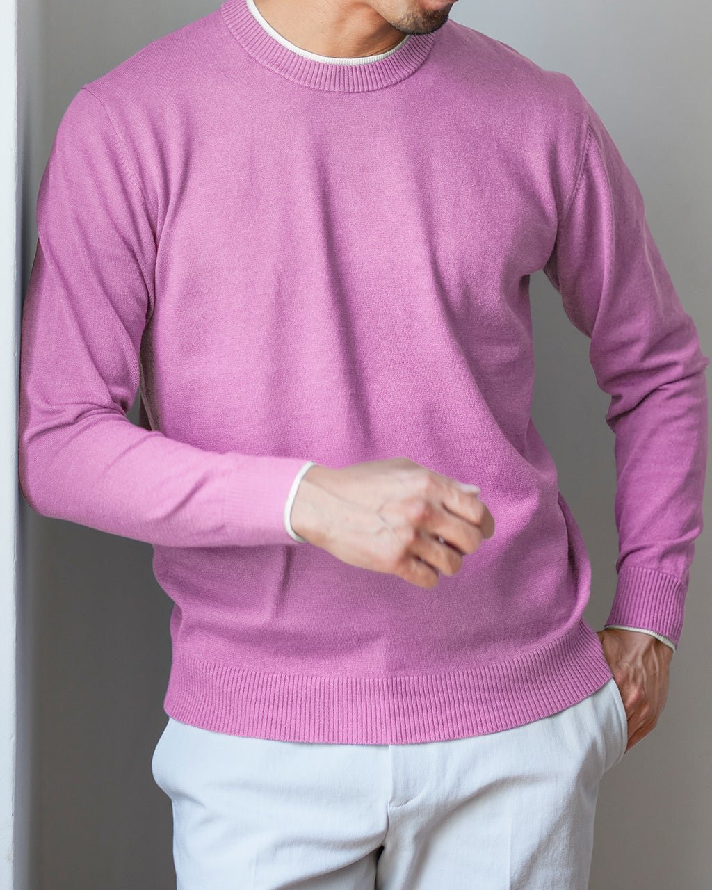 【ドゥクラッセ/DoCLASSE / MEN】のDoサーモテックスシルク混レイヤードクルー インテリア・キッズ・メンズ・レディースファッション・服の通販 founy(ファニー) 　ファッション　Fashion　メンズファッション　Fashion for Men　新作・新入荷　New Arrivals / New In　なめらか　Smooth, Silky Texture　シルク　Silk, 100% Silk　セーター　Sweater, Knitwear　メンズ　Men's, Menswear　冬　Winter / This Winter　ラベンダー|ID: prp329100004665764 ipo3291000000033747986
