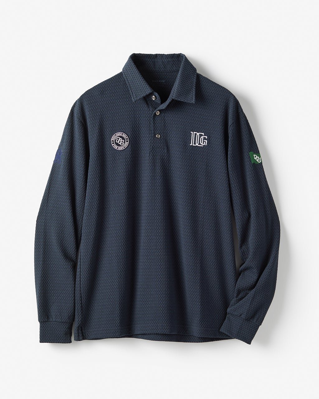 【ドゥクラッセ/DoCLASSE / MEN】のタウン&ゴルフ多機能DRYポロ長袖 インテリア・キッズ・メンズ・レディースファッション・服の通販 founy(ファニー) 　ファッション　Fashion　メンズファッション　Fashion for Men　トップス・カットソー　Cut & Sew Tops　メンズシャツ　Shirts　ポロシャツ / きれいめカジュアルスタイル　Polo Shirts　ゴルフ　Golf　サッカー　Seersucker, Summer Fabric　ストレッチ　Stretch, Stretchy Fabric　ダブル　Double, Double-Breasted　フィット　Fit, Slim Fit　メンズ　Men's, Menswear　長袖　Long Sleeve, Full Sleeve　ダークネイビー|ID: prp329100004665769 ipo3291000000033747998