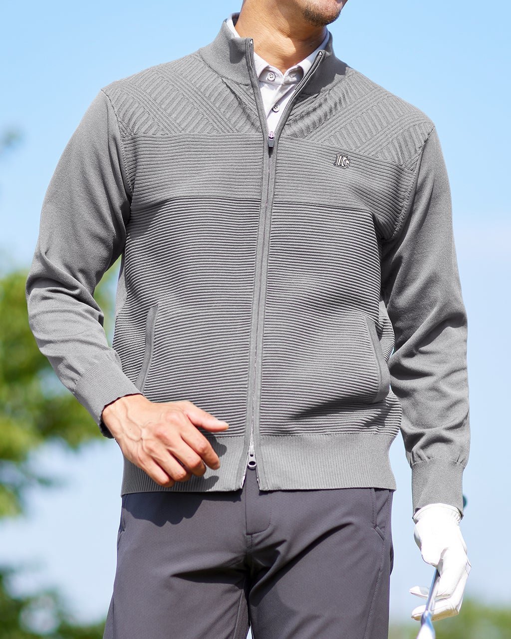 【ドゥクラッセ/DoCLASSE / MEN】の軽量ストレッチ吸汗速乾ゴルフジャケット インテリア・キッズ・メンズ・レディースファッション・服の通販 founy(ファニー) 　ファッション　Fashion　メンズファッション　Fashion for Men　新作・新入荷　New Arrivals / New In　ゴルフ　Golf　ジャケット　Jacket, Outerwear　ストレッチ　Stretch, Stretchy Fabric　フィット　Fit, Slim Fit　ベスト　Vest, Waistcoat　ボーダー　Border, Stripe　メンズ　Men's, Menswear　軽量　Lightweight, Ultra Light　杢グレー|ID: prp329100004665772 ipo3291000000033748005