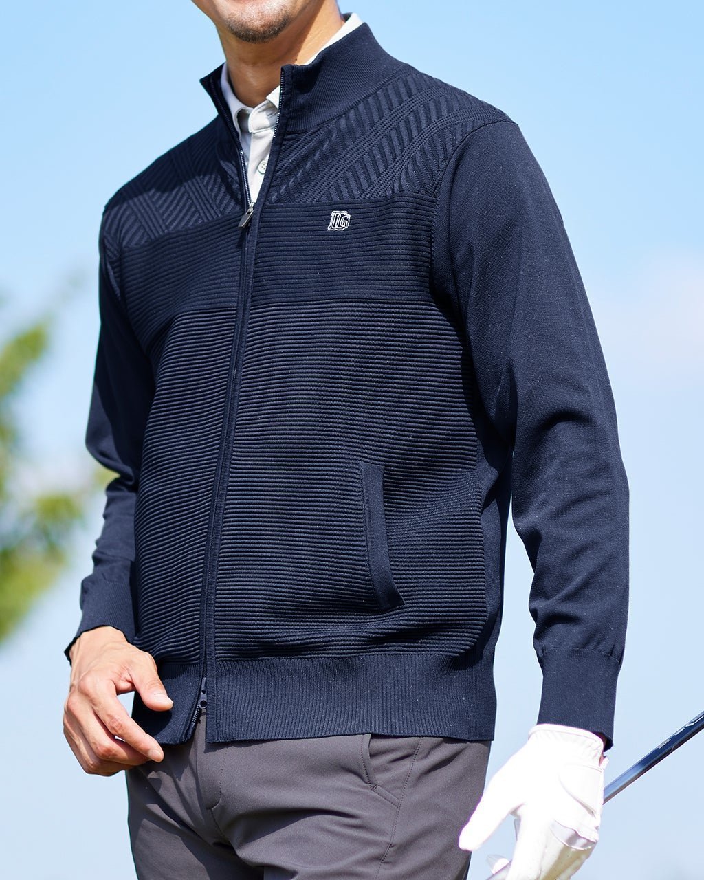 【ドゥクラッセ/DoCLASSE / MEN】の軽量ストレッチ吸汗速乾ゴルフジャケット インテリア・キッズ・メンズ・レディースファッション・服の通販 founy(ファニー) 　ファッション　Fashion　メンズファッション　Fashion for Men　新作・新入荷　New Arrivals / New In　ゴルフ　Golf　ジャケット　Jacket, Outerwear　ストレッチ　Stretch, Stretchy Fabric　フィット　Fit, Slim Fit　ベスト　Vest, Waistcoat　ボーダー　Border, Stripe　メンズ　Men's, Menswear　軽量　Lightweight, Ultra Light　ネイビー|ID: prp329100004665772 ipo3291000000033748008
