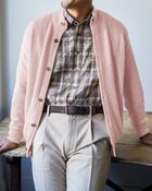 【ドゥクラッセ/DoCLASSE / MEN】のイタリア糸ソフトウール混ジャケットカーディガン ライトピンク|ID: prp329100004665780 ipo3291000000033748041