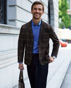 【ドゥクラッセ/DoCLASSE / MEN】の肩周り快適設計ジャケット・なめらかフラット生地 ブラウンチェック|ID: prp329100004665785 ipo3291000000033748059