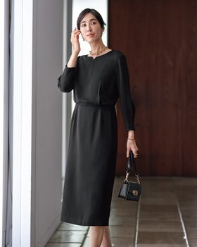 【ドゥクラッセ/DoCLASSE】 ダブルクロス・ブラウジングワンピース人気、トレンドファッション・服の通販 founy(ファニー) ファッション Fashion レディースファッション Fashion for Women ワンピース Dresses 新作・新入荷 New Arrivals / New In シンプル Simple, Minimal セットアップ Set-Up, Coordinated Outfit ブラウジング Blouson Silhouette, Cinched Waist |ID:prp329100004684915