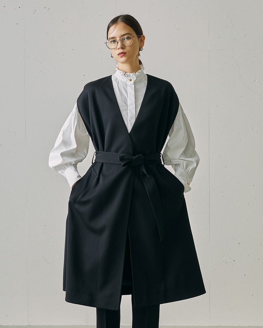 【ドゥクラッセ/DoCLASSE】のヴァージンウール混・ツイルジレコート インテリア・キッズ・メンズ・レディースファッション・服の通販 founy(ファニー) ファッション Fashion レディースファッション Fashion for Women アウター Coat / Outerwear Collection コート・ロングコート・ピーコート Long Coats, Peacoats & More 新作・新入荷 New Arrivals / New In ドレープ Drape, Draping Fabric ミックス Mix, Mixed Style ブラック|ID: prp329100004686766 ipo3291000000036066511