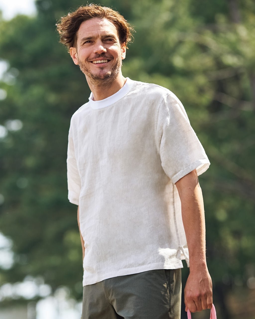 【ドゥクラッセ/DoCLASSE / MEN】のリネンシャリっとT インテリア・キッズ・メンズ・レディースファッション・服の通販 founy(ファニー) 　ファッション　Fashion　メンズファッション　Fashion for Men　スリット　Slit, Slit Detail　フィット　Fit, Slim Fit　メンズ　Men's, Menswear　リネン　Linen, Linen Fabric　ナチュラル|ID: prp329100004686776 ipo3291000000033843384