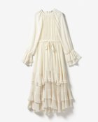 【ドゥクラッセ/DoCLASSE】のクレープジョーゼット・フリルティアードドレス オフホワイト|ID:prp329100004697141