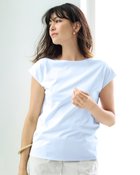 【ドゥクラッセ/DoCLASSE】のボートネック/フレンチ袖・ドゥクラッセTファイン 人気、トレンドファッション・服の通販 founy(ファニー) ファッション Fashion レディースファッション Fashion for Women トップス・カットソー Cut & Sew Tops シャツ・ブラウス・オフィスカジュアル Elegant Blouses & Button-Ups ロングTシャツ・Tシャツ Longline T-Shirts & Tees カットソー・ベーシックTシャツ Cut-and-Sewn Tops / Stretch Tees & Basics カットソー Cut and Sewn Top 抗菌 Antibacterial, Bacteria-Resistant ダブル Double, Double-Breasted なめらか Smooth, Silky Texture フレンチ French, French Style フロント Front, Front Design ベーシック Basic, Essential おすすめ Recommended / Our Picks エレガント 上品 Elegant thumbnail ペールブルー|ID: prp329100004703724 ipo3291000000033966365