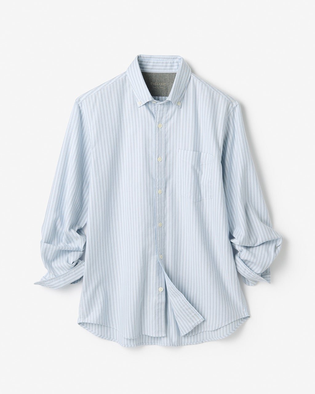 【ドゥクラッセ/DoCLASSE / MEN】の両面起毛 上品フランネルシャツ長袖 インテリア・キッズ・メンズ・レディースファッション・服の通販 founy(ファニー) 　ファッション　Fashion　メンズファッション　Fashion for Men　なめらか　Smooth, Silky Texture　フィット　Fit, Slim Fit　メンズ　Men's, Menswear　ヨーク　Yoke, Yoke Design　エレガント 上品　Elegant　人気　Popular, Best Seller　長袖　Long Sleeve, Full Sleeve　グレーストライプ|ID: prp329100004707118 ipo3291000000033996730