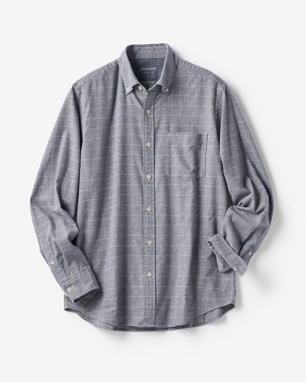【ドゥクラッセ/DoCLASSE / MEN】の両面起毛 上品フランネルシャツ長袖 インテリア・キッズ・メンズ・レディースファッション・服の通販 founy(ファニー) 　ファッション　Fashion　メンズファッション　Fashion for Men　なめらか　Smooth, Silky Texture　フィット　Fit, Slim Fit　メンズ　Men's, Menswear　ヨーク　Yoke, Yoke Design　エレガント 上品　Elegant　人気　Popular, Best Seller　長袖　Long Sleeve, Full Sleeve　ネイビーパターン2|ID: prp329100004707118 ipo3291000000033996735