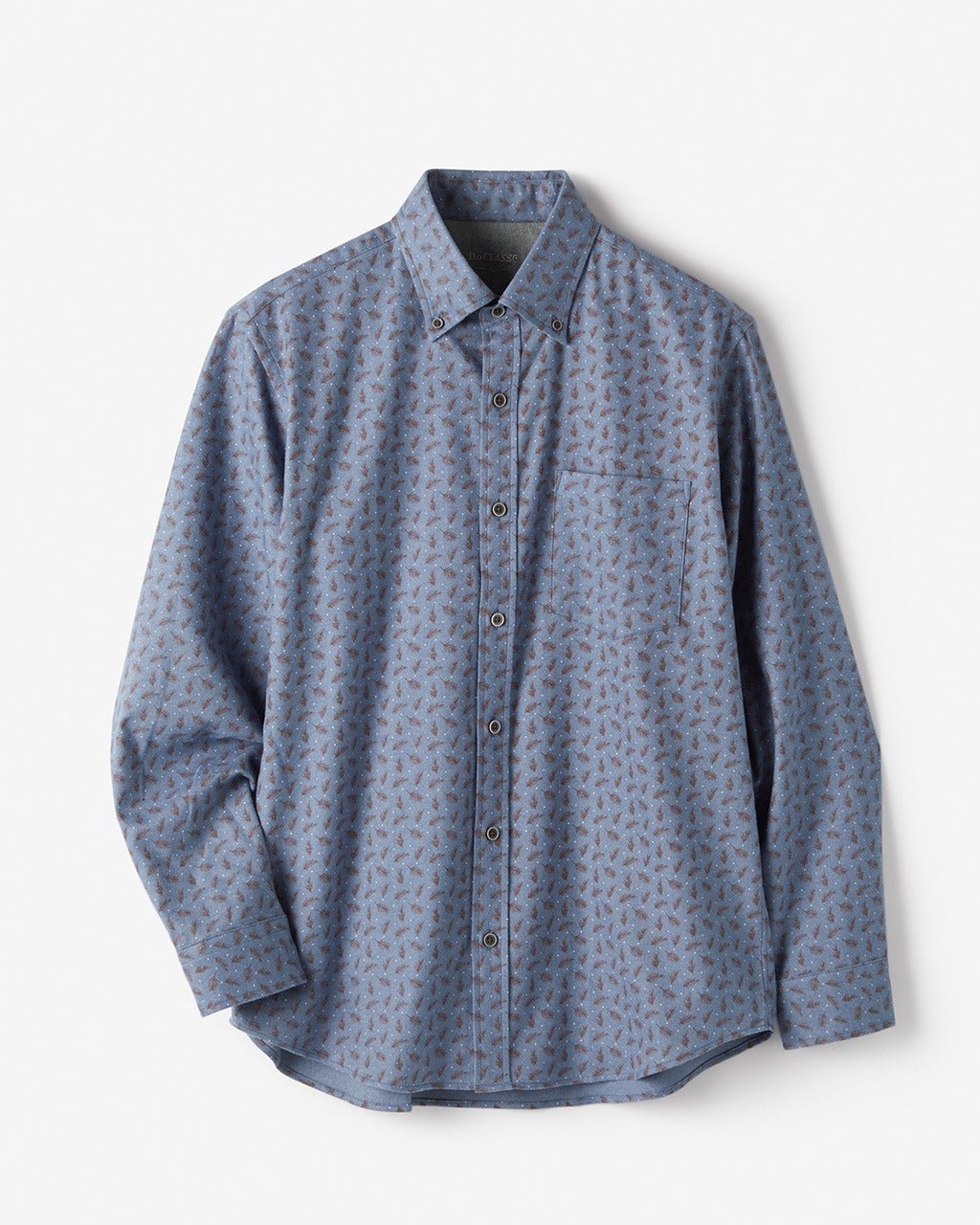【ドゥクラッセ/DoCLASSE / MEN】の両面起毛 上品フランネルシャツ長袖 インテリア・キッズ・メンズ・レディースファッション・服の通販 founy(ファニー) 　ファッション　Fashion　メンズファッション　Fashion for Men　なめらか　Smooth, Silky Texture　フィット　Fit, Slim Fit　メンズ　Men's, Menswear　ヨーク　Yoke, Yoke Design　エレガント 上品　Elegant　人気　Popular, Best Seller　長袖　Long Sleeve, Full Sleeve　リーフ|ID: prp329100004707118 ipo3291000000033996738