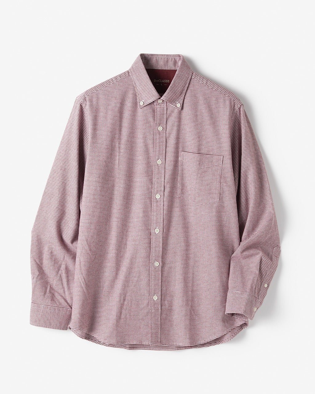 【ドゥクラッセ/DoCLASSE / MEN】の両面起毛 上品フランネルシャツ長袖 インテリア・キッズ・メンズ・レディースファッション・服の通販 founy(ファニー) 　ファッション　Fashion　メンズファッション　Fashion for Men　なめらか　Smooth, Silky Texture　フィット　Fit, Slim Fit　メンズ　Men's, Menswear　ヨーク　Yoke, Yoke Design　エレガント 上品　Elegant　人気　Popular, Best Seller　長袖　Long Sleeve, Full Sleeve　ワインチェック|ID: prp329100004707118 ipo3291000000033996739